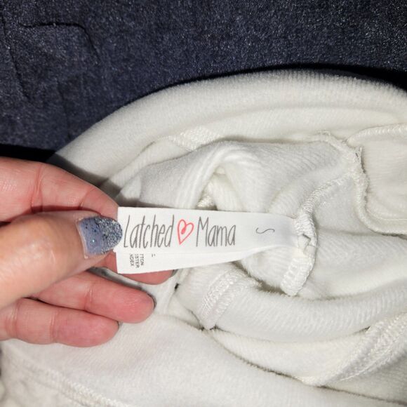 LATCHED MAMA Nursing Cowl Neck Sweatshirt Buckle Size Small - Picture 4 of 5